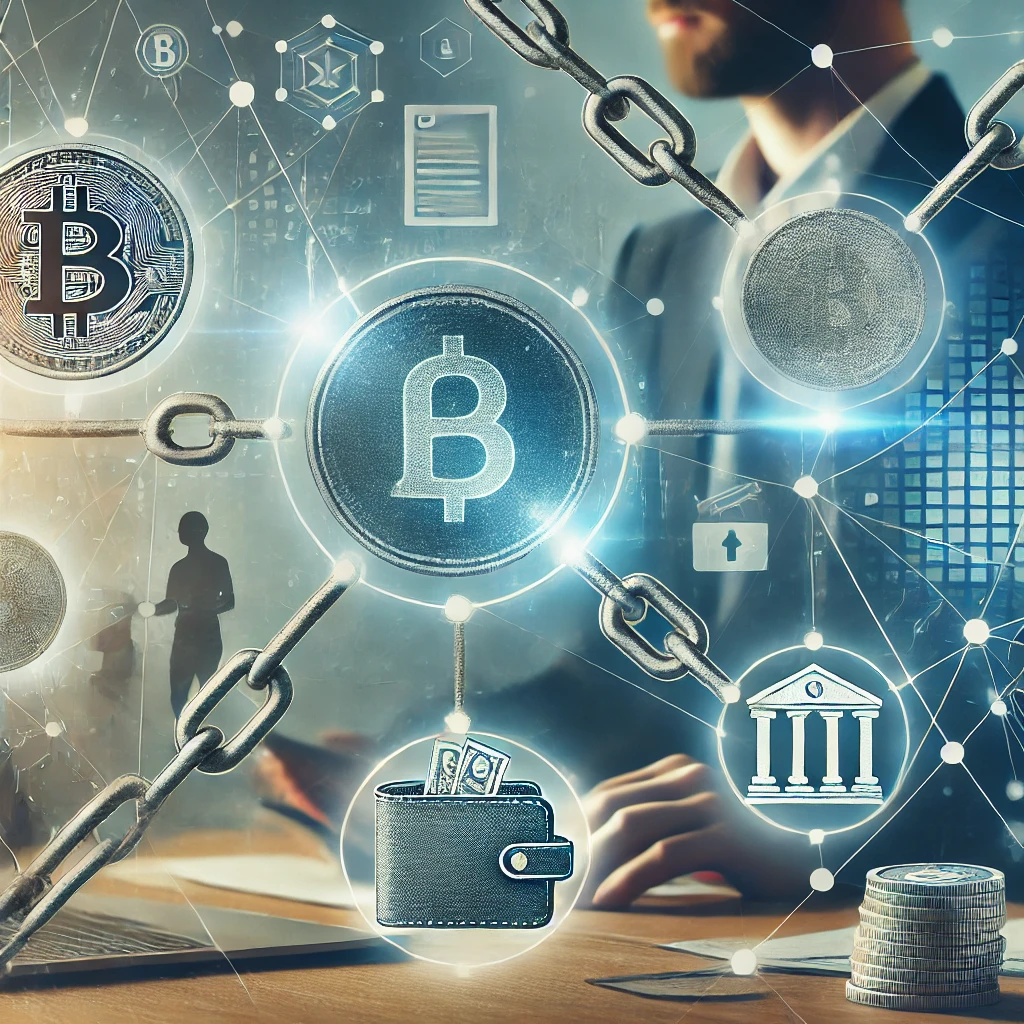 A-digital-illustration-showing-the-concept-of-Decentralized-Finance-DeFi-in-modern-banking