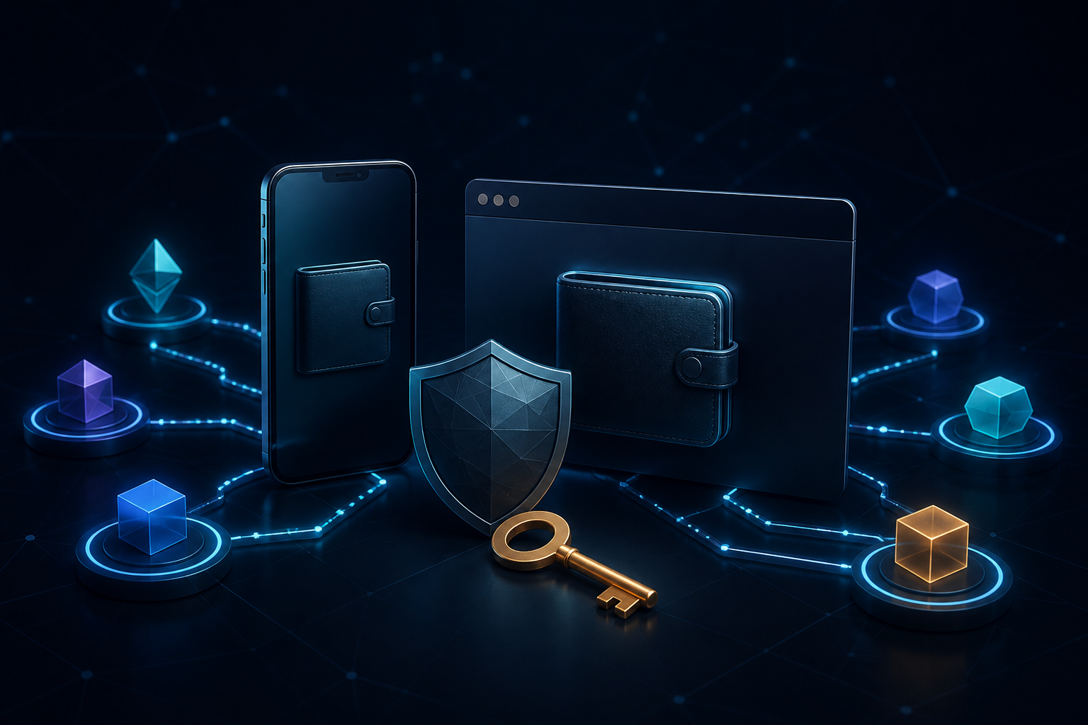 Editorial comparison of self-custody wallet access and security across multiple blockchain networks.
